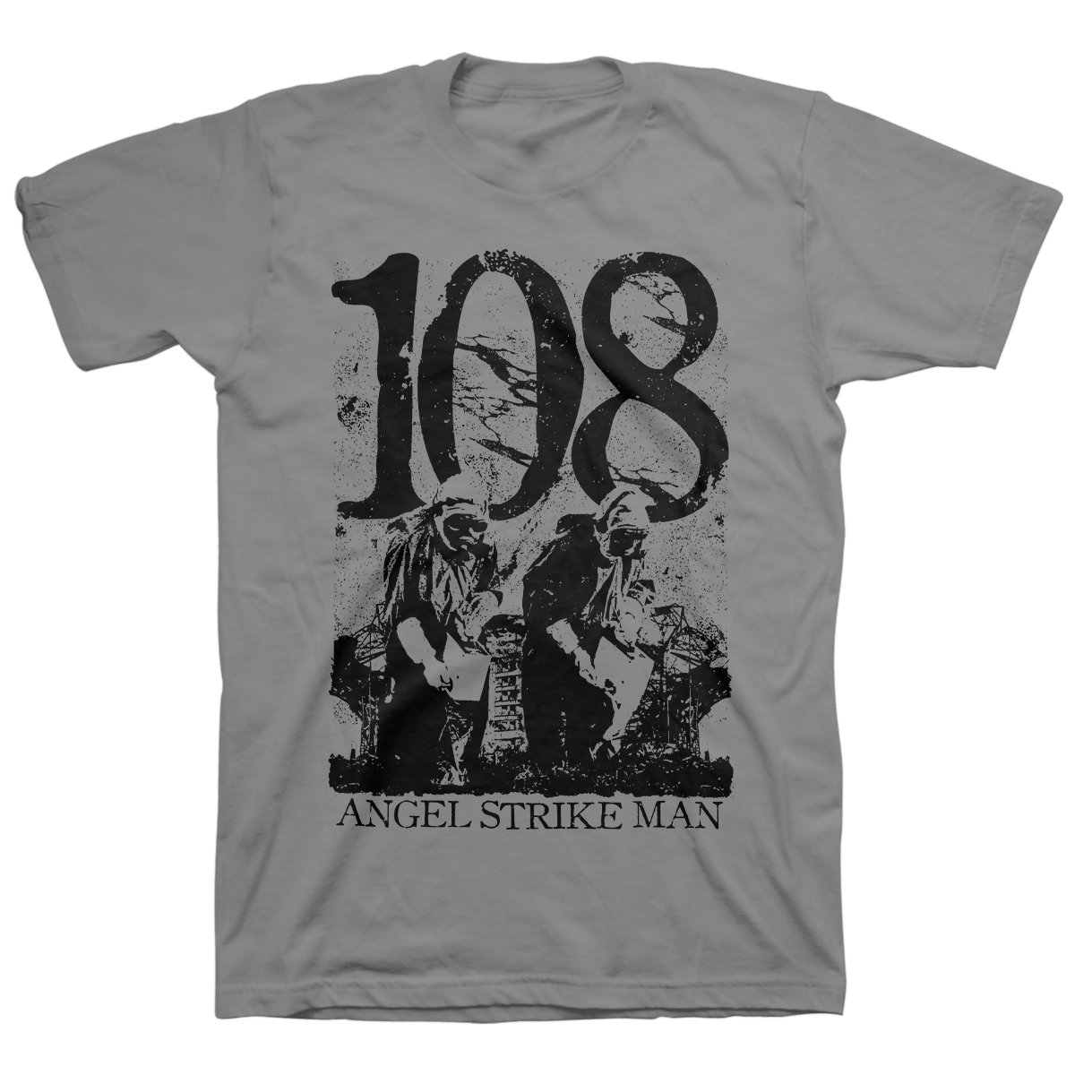 108 "Angel Strike Man" Heather Light Grey T-Shirt