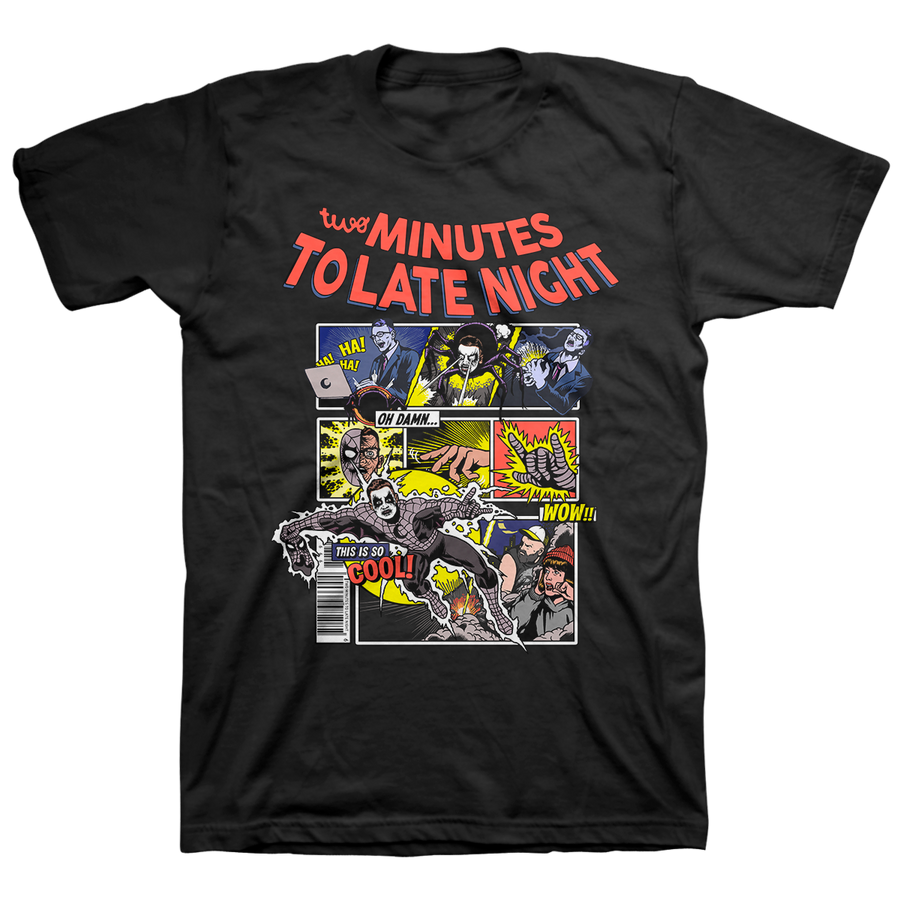 Two Minutes To Late Night "Spider Minutes to Late Spider" Black T-Shirt