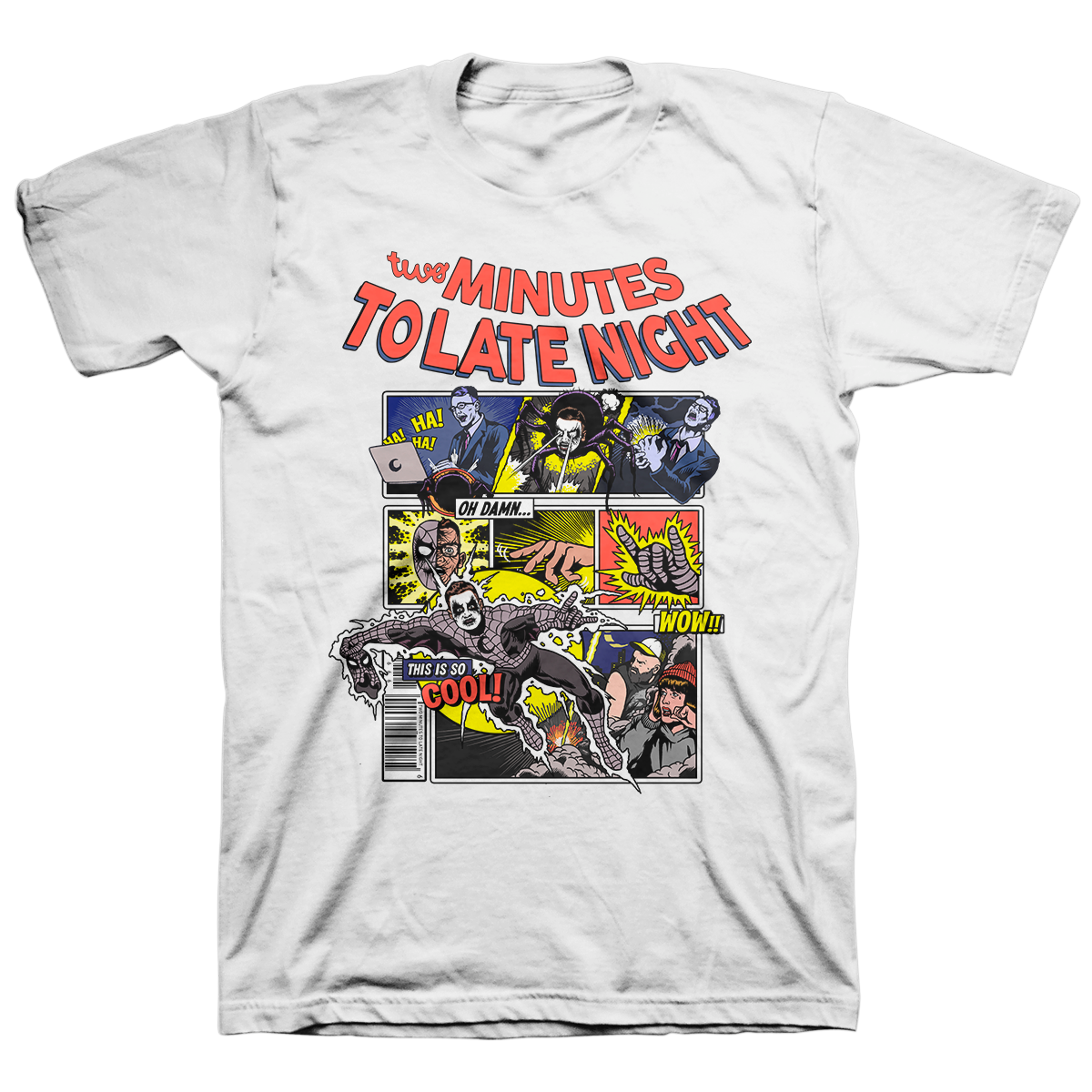 Two Minutes To Late Night "Spider Minutes to Late Spider" White T-Shirt