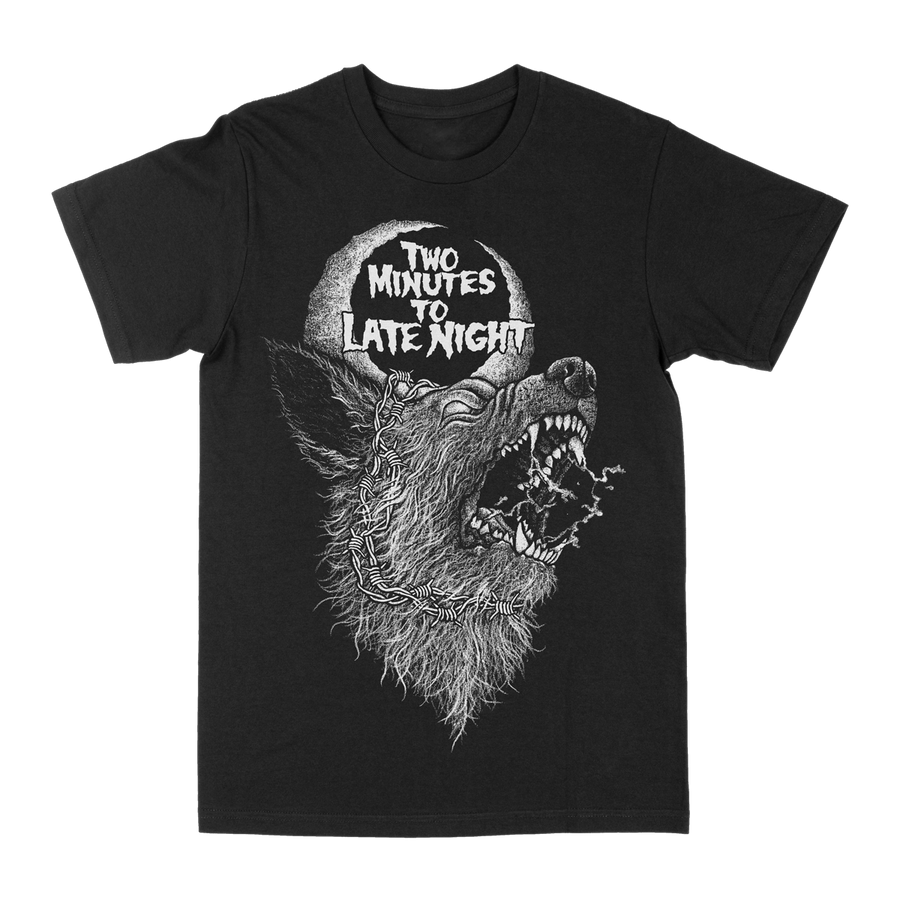 Two Minutes To Late Night "Rabid Dog: Black & White" Black T-Shirt