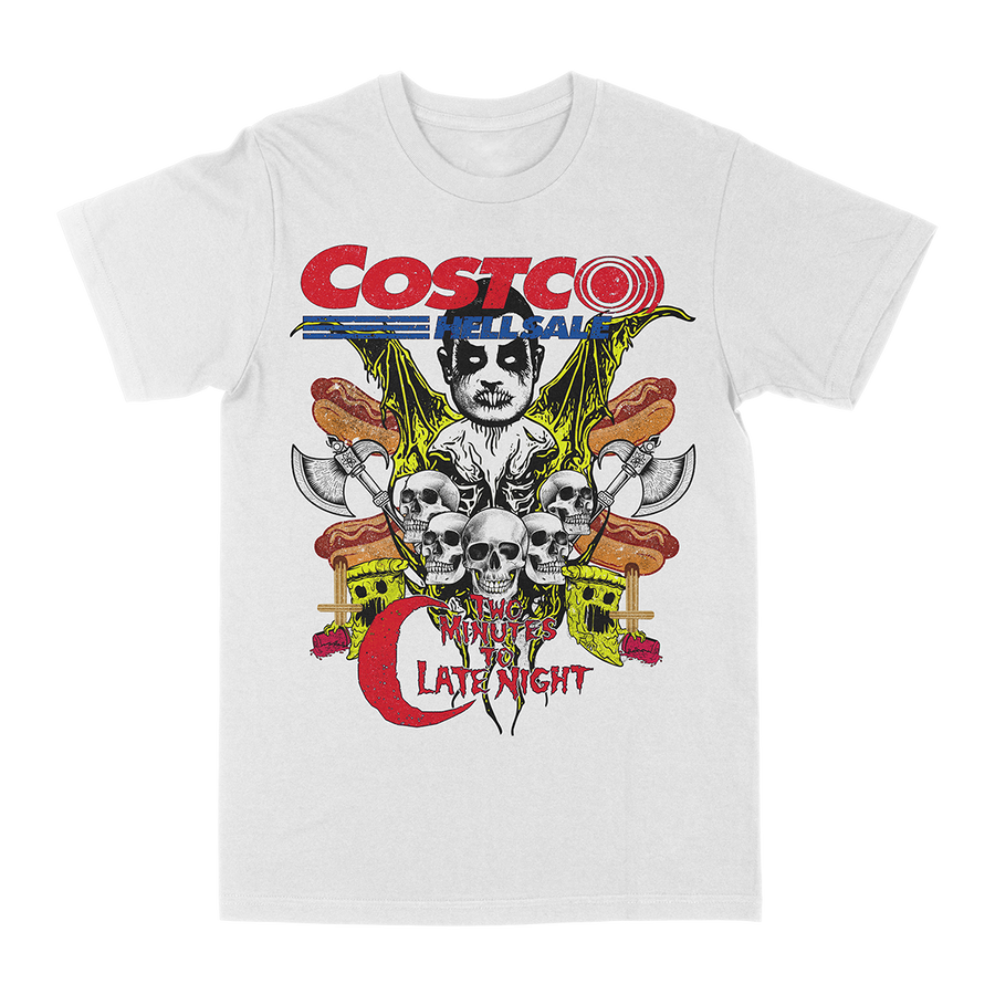 Two Minutes To Late Night “Costco Hellsale” White T-Shirt