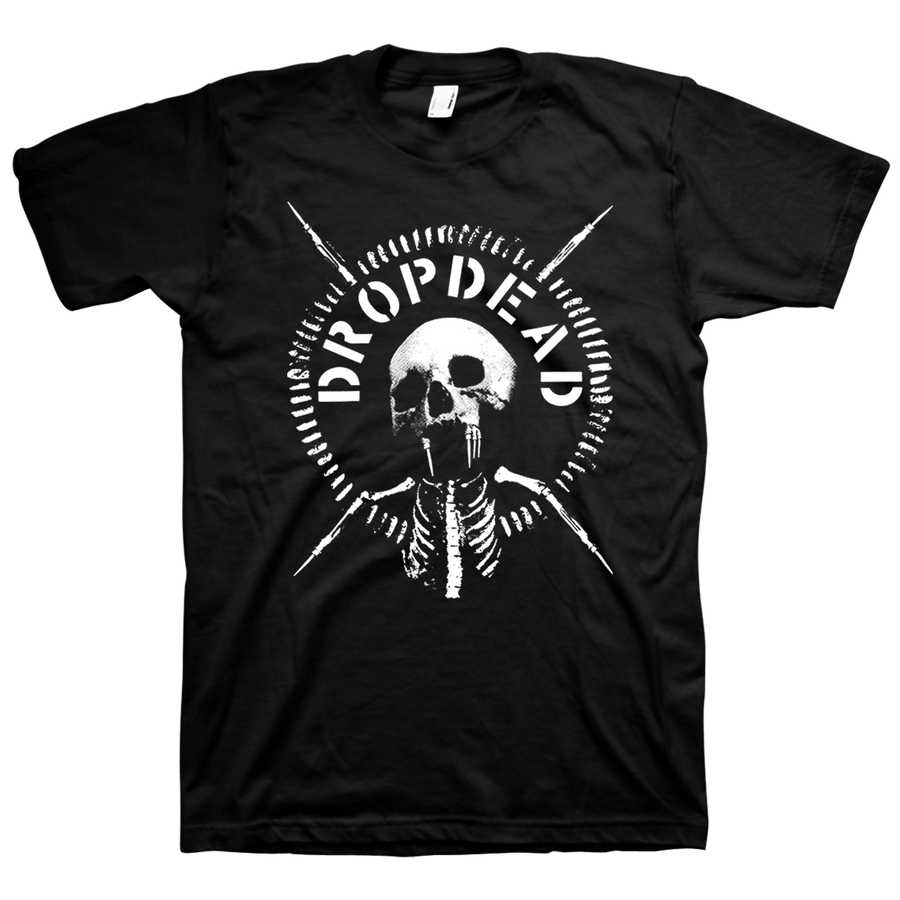 Dropdead "War Skull: White" Black T-Shirt