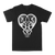 Dan McCarthy "Dino Heart: White" Black T-Shirt