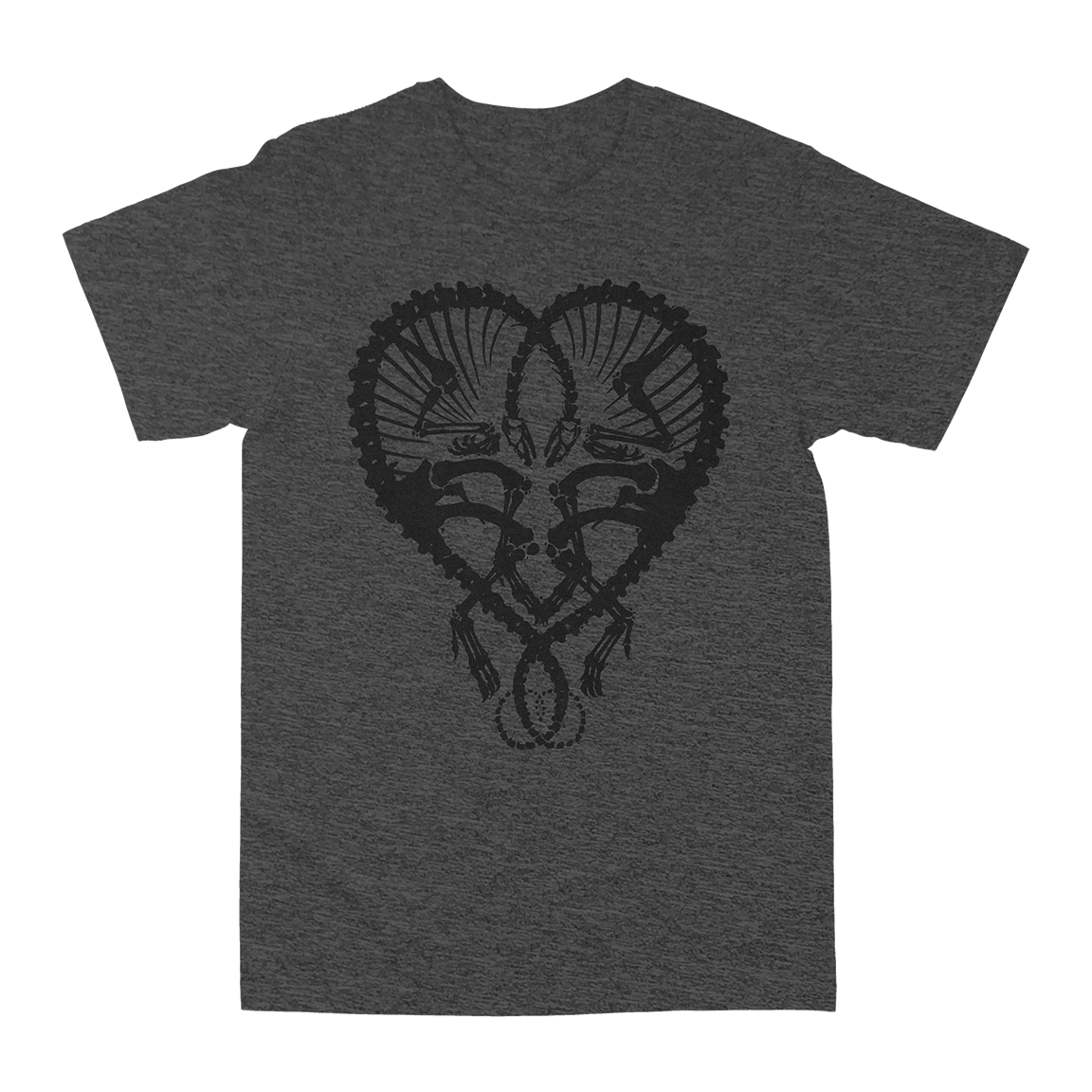 Dan McCarthy "Dino Heart: Black" Dark Heather Grey T-Shirt