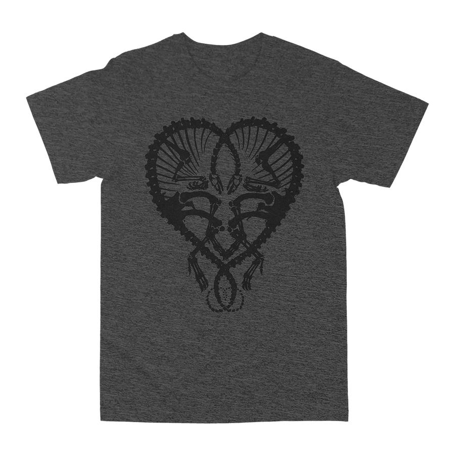 Dan McCarthy "Dino Heart: Black" Dark Heather Grey T-Shirt
