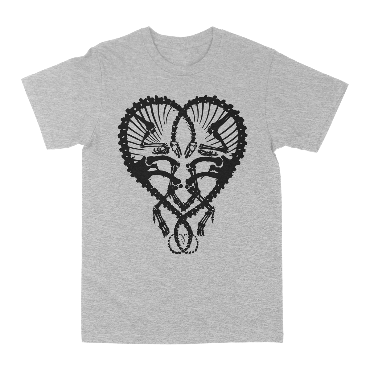 Dan McCarthy "Dino Heart: Black" Light Heather Grey T-Shirt