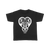 Dan McCarthy "Dino Heart: White" Black Youth T-Shirt