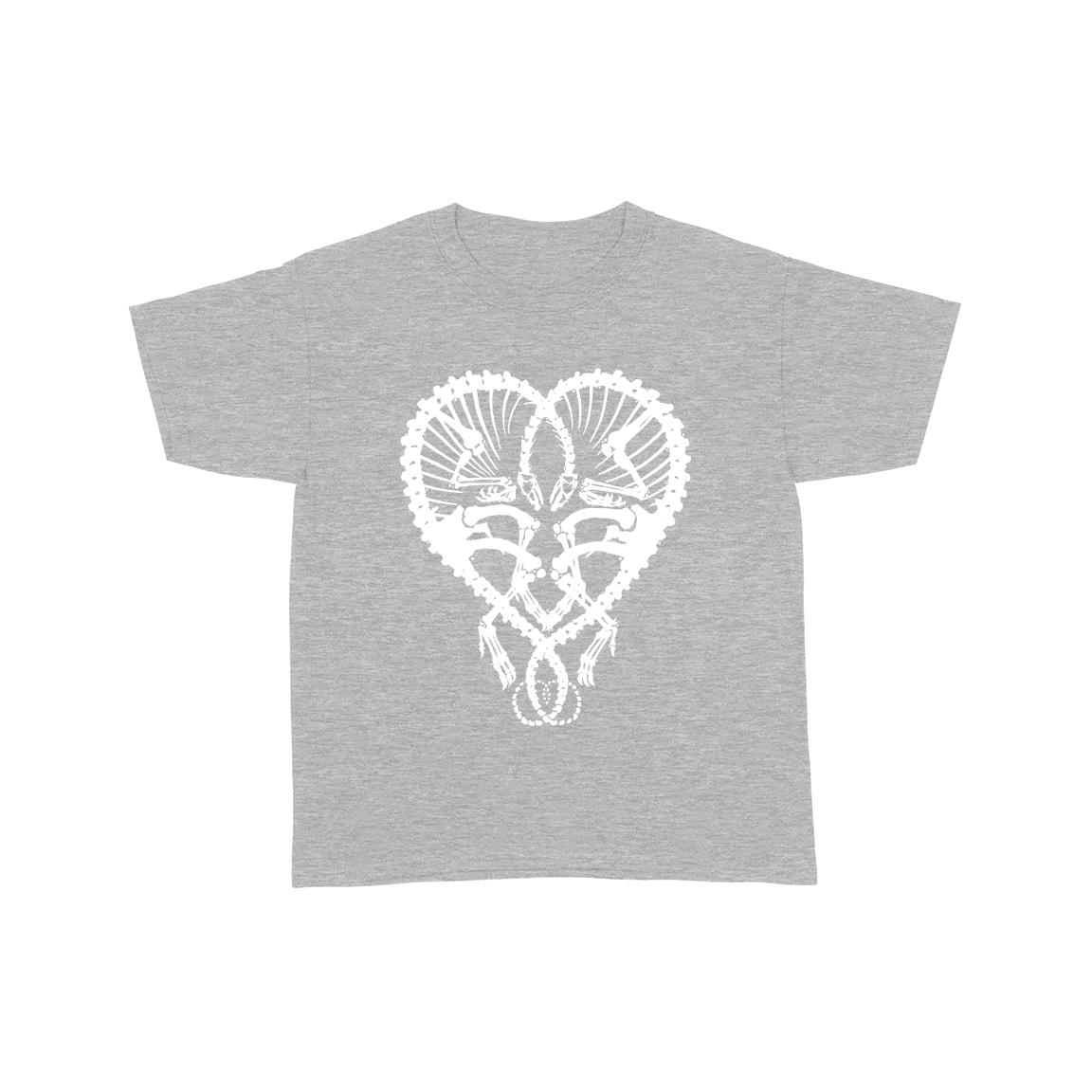 Dan McCarthy "Dino Heart: Black" Light Heather Grey Youth T-Shirt