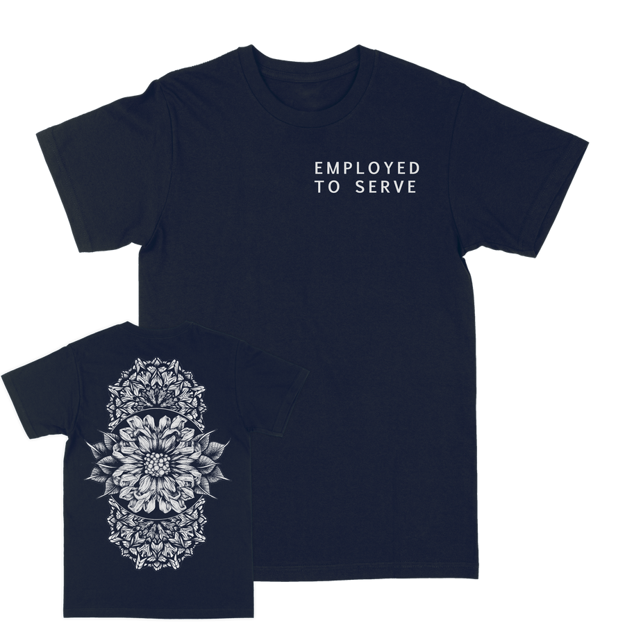 Employed To Serve "Floral" Navy T-Shirt