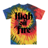 High On Fire “Logo: Black” Rasta Wave Tie-Dye T-Shirt