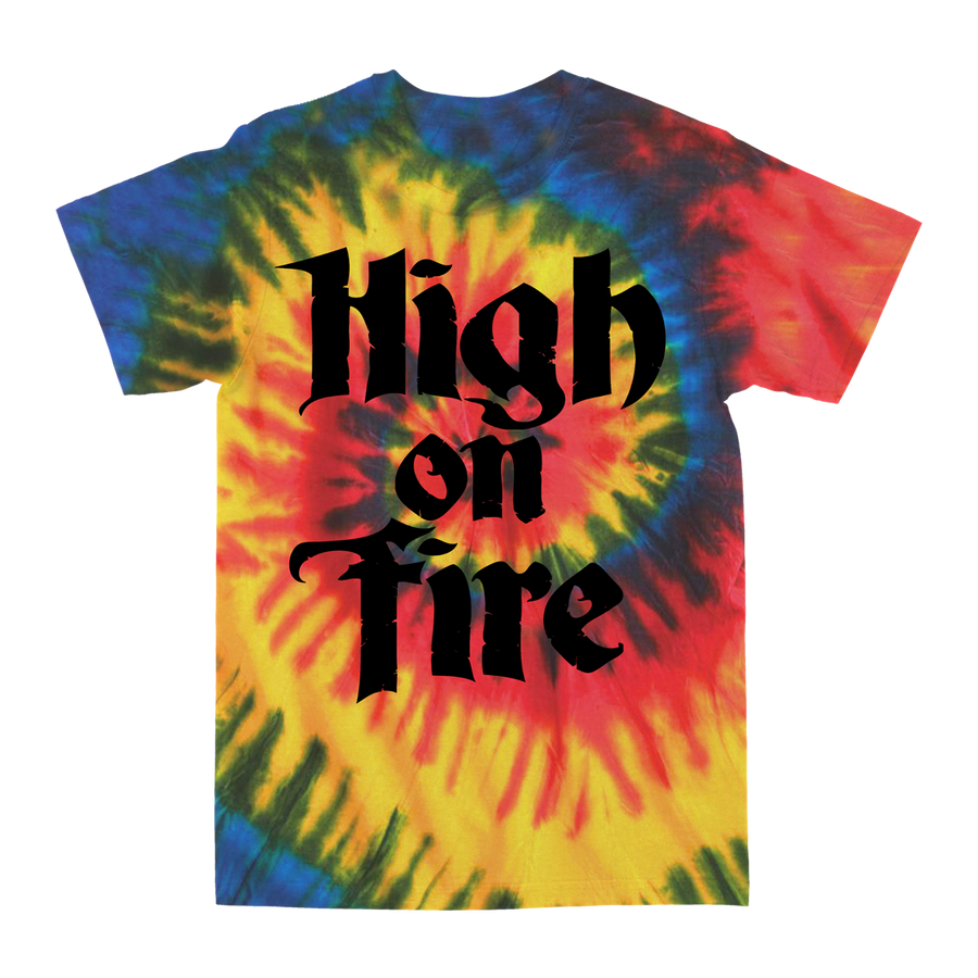 High On Fire “Logo: Black” Rasta Wave Tie-Dye T-Shirt