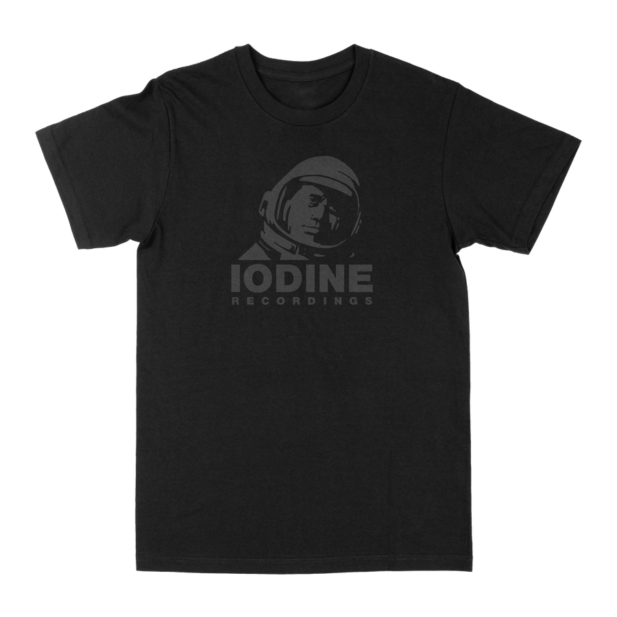 Iodine Recordings "Spaceman Logo: Grey" Black T-Shirt