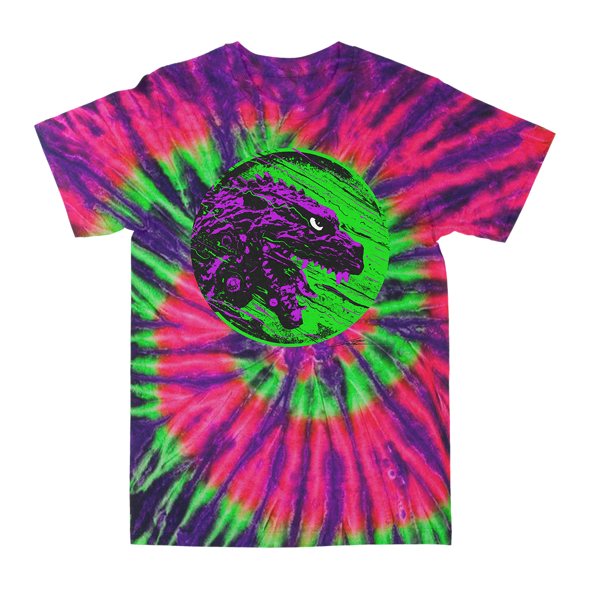 J. Bannon “Destroyer Of Worlds: Purple & Green” Watermelon Ripple Tie-Dye T-Shirt