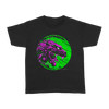 J. Bannon “Destroyer of Worlds: Purple & Green” Kids Black T-Shirt