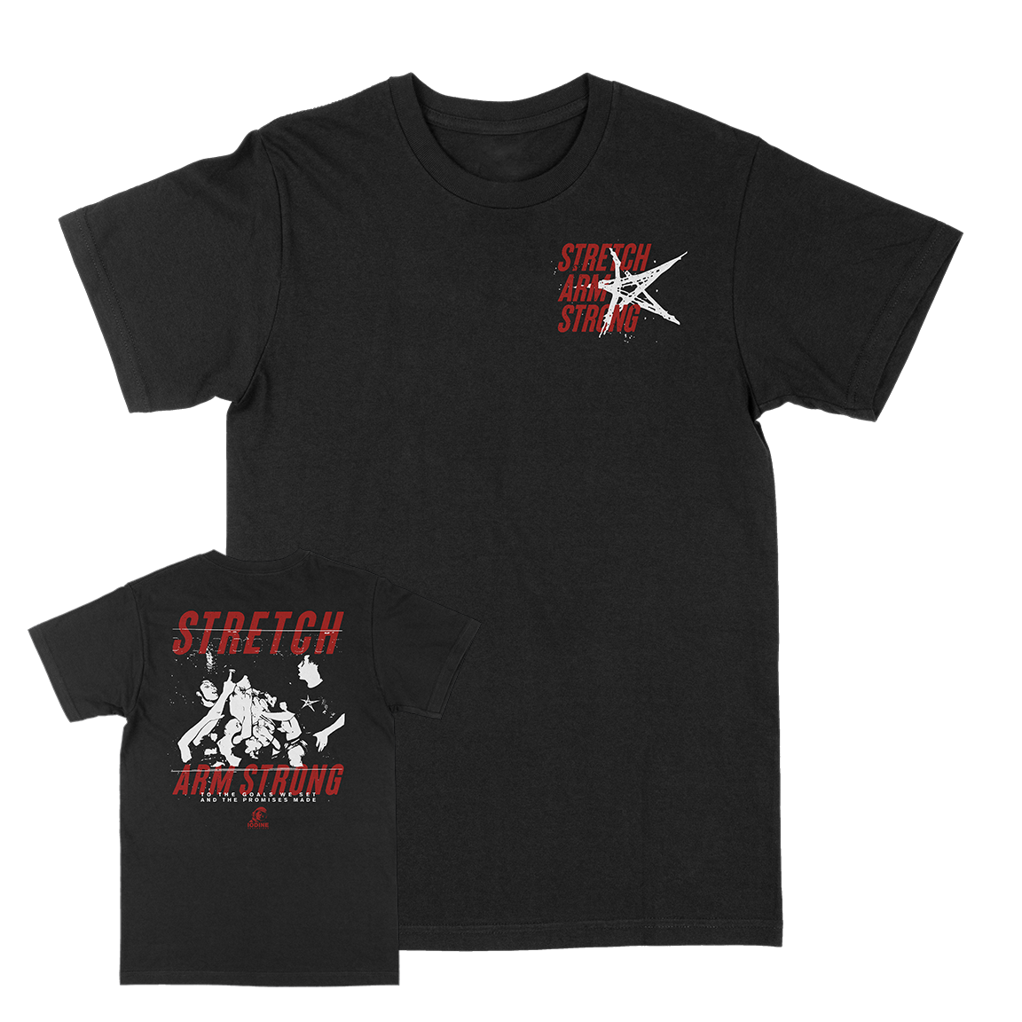 Stretch Arm Strong "Promises" Black T-Shirt