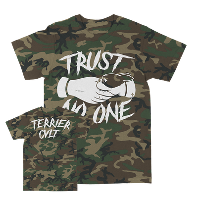 Terrier Cvlt "Trust No One: White" Camo T-Shirt