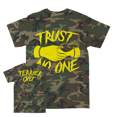 Terrier Cvlt "Trust No One: Yellow" Camo T-Shirt