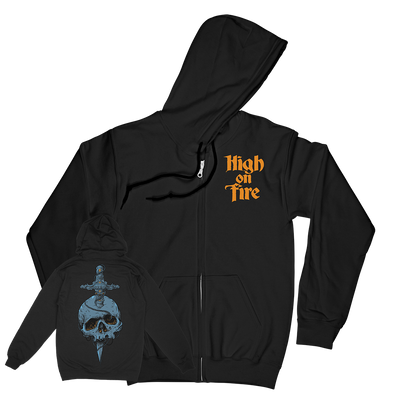 High On Fire “Skull Knife” Black Zip Up Sweatshirt