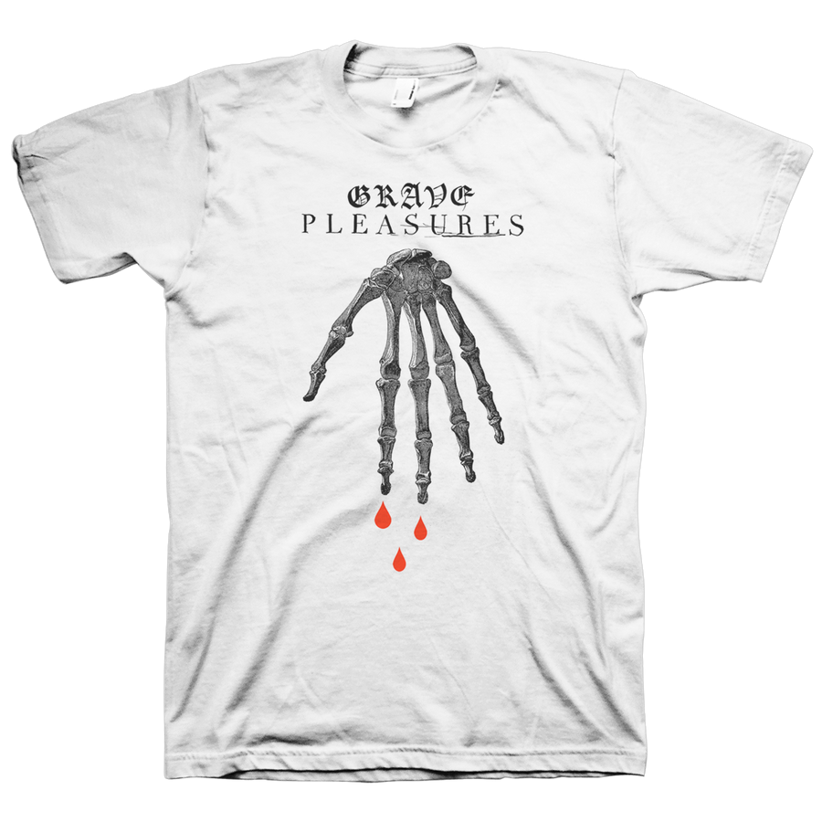Grave Pleasures "Skeleton Hand" White T-Shirt
