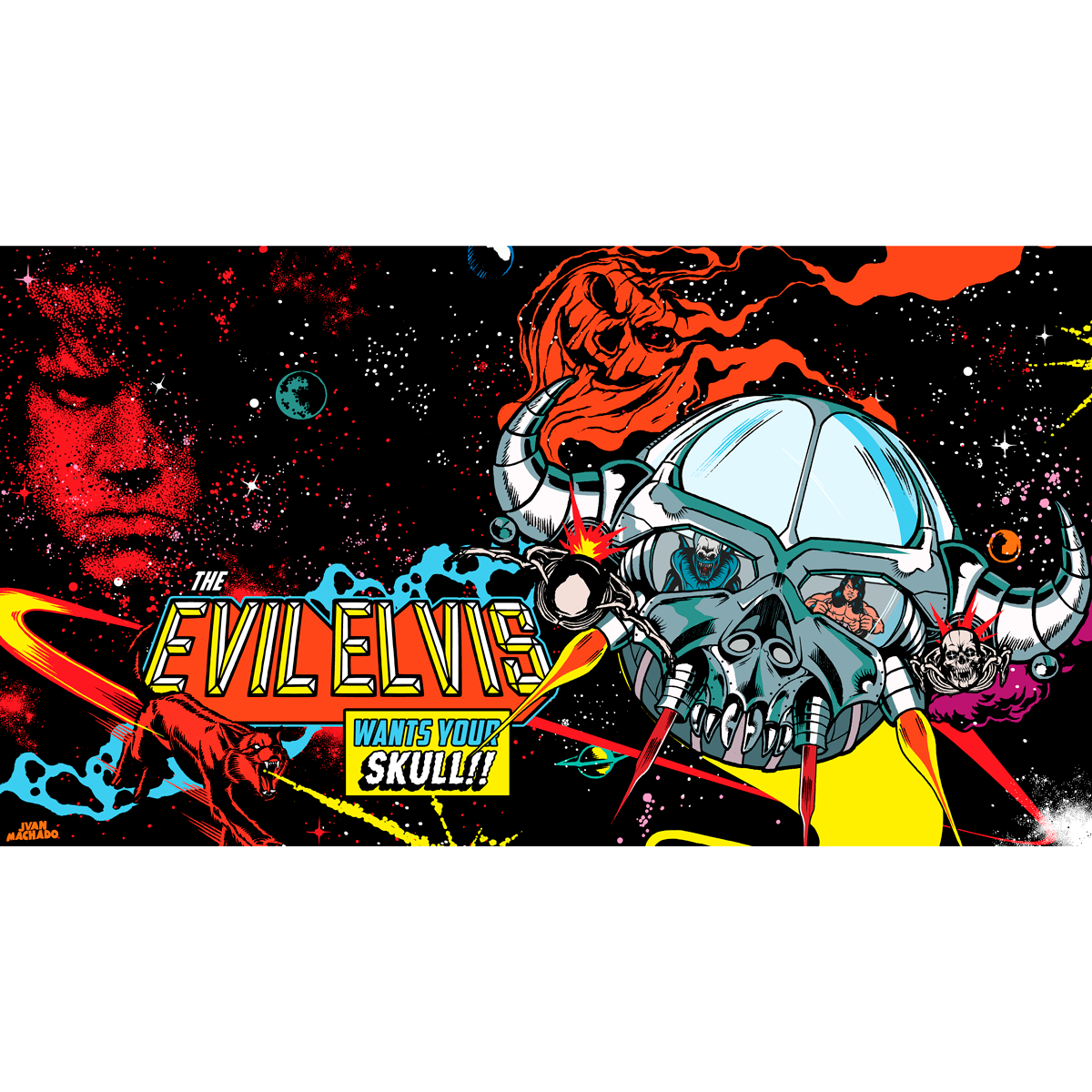 Juan Machado "Evil Elvis: Halloween" Giclee Print