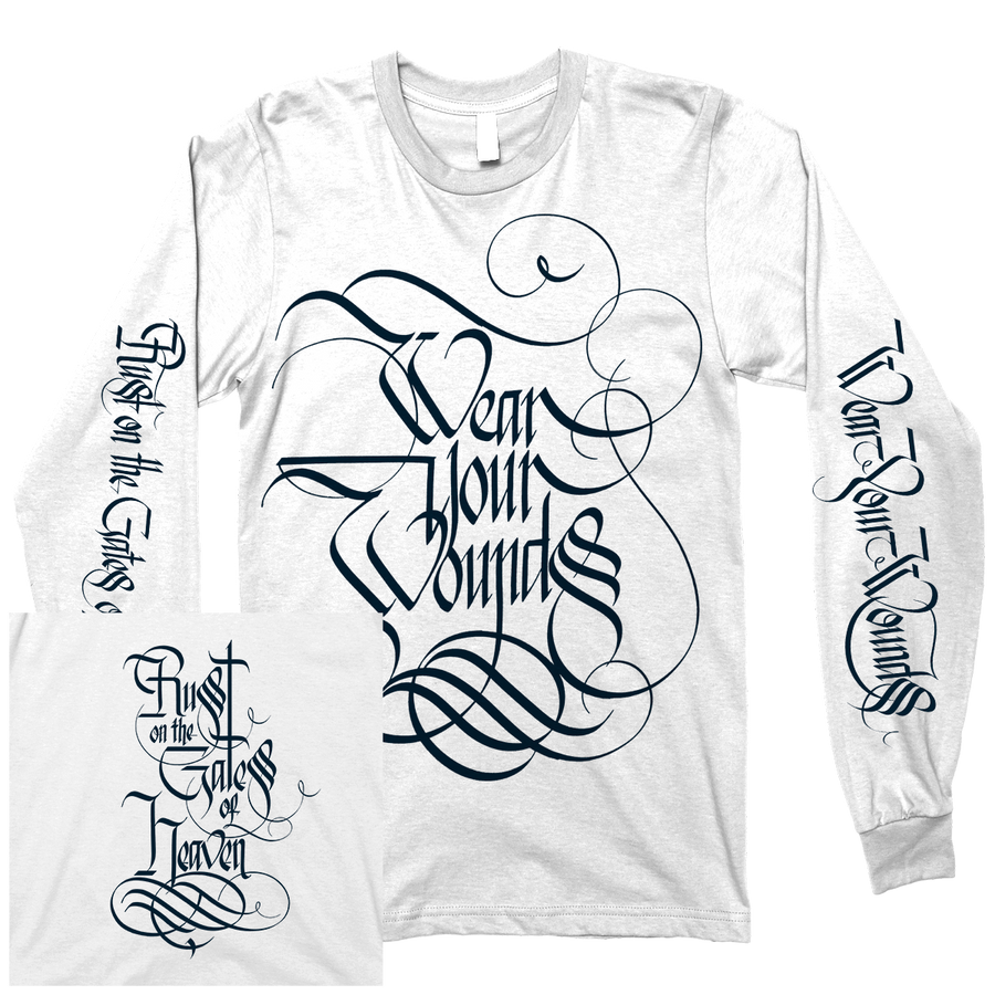 Wear Your Wounds "Rust On The Gates Of Heaven" White Longsleeve