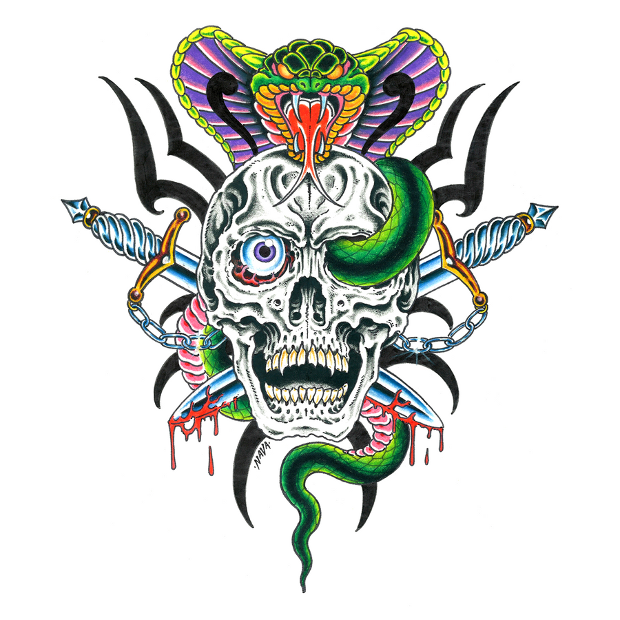 Marc Nava "Cobra and Skull" Giclee Print