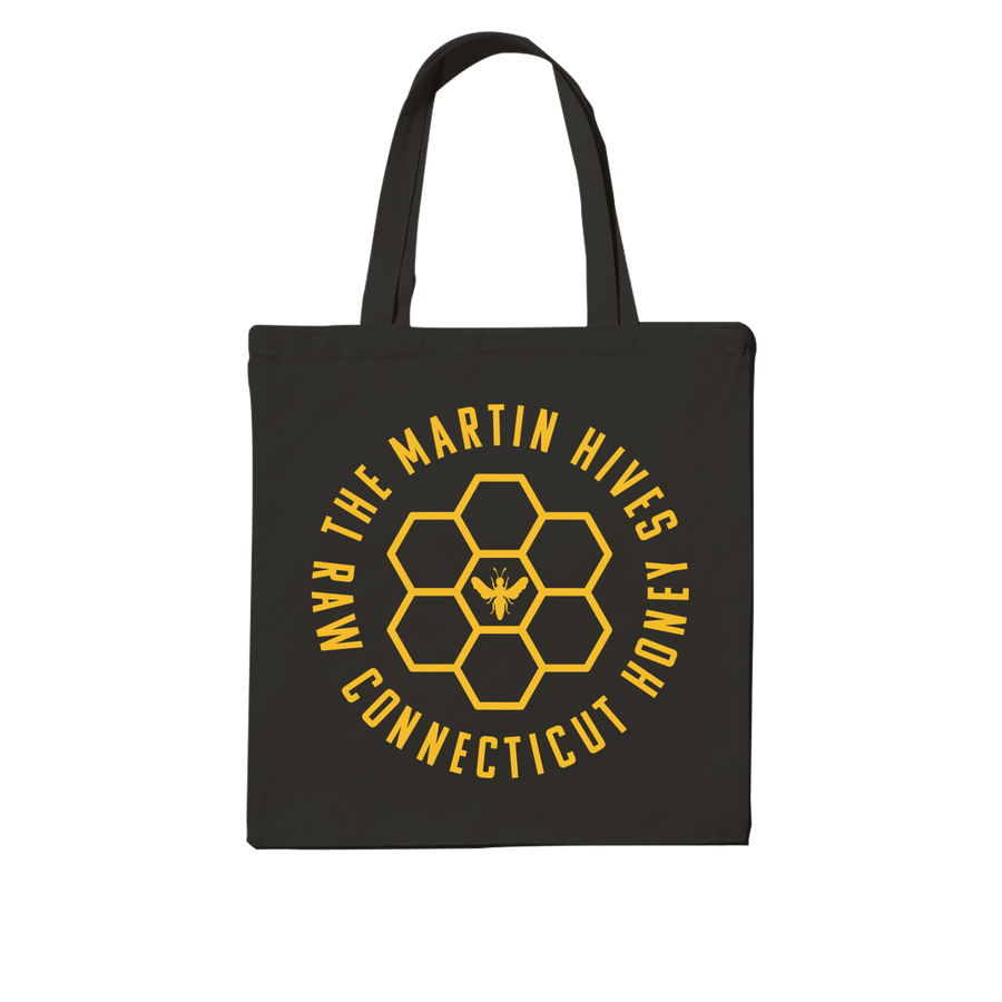 The Martin Hives Co. "Raw Connecticut Honey" Black Tote Bag