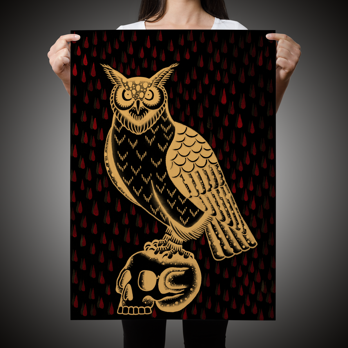 Marvin Nygaard "Owl & Skull: Night" Giclee Print
