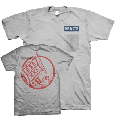 React Records "Flag Man Pocket" Grey T-Shirt