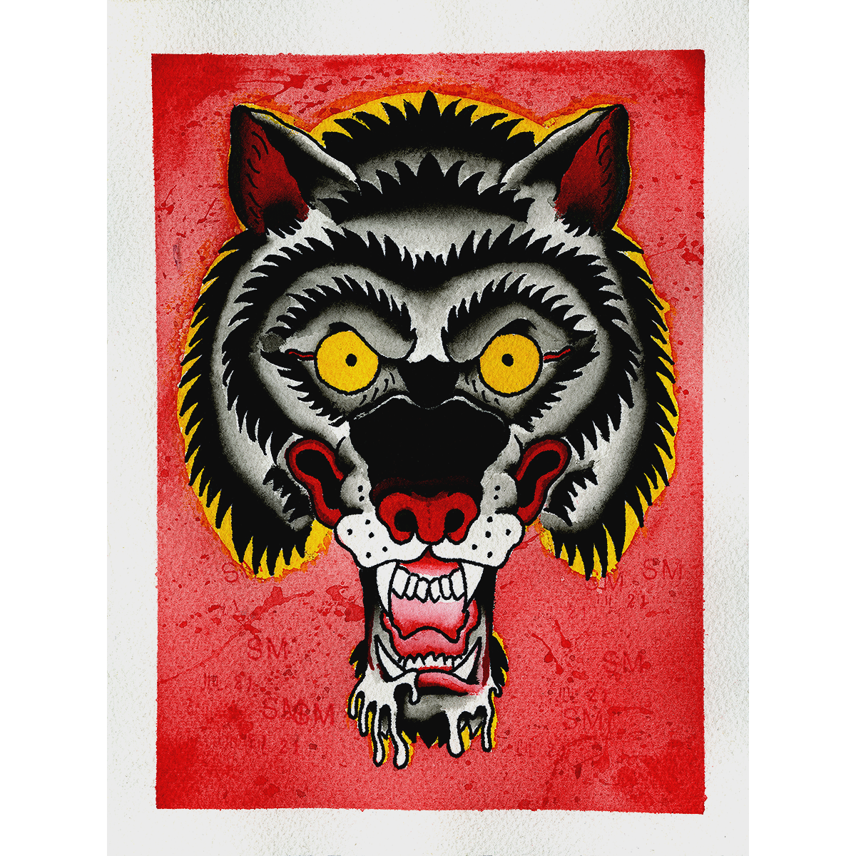 Sean Martin "Hungry Wolf" Original Painting