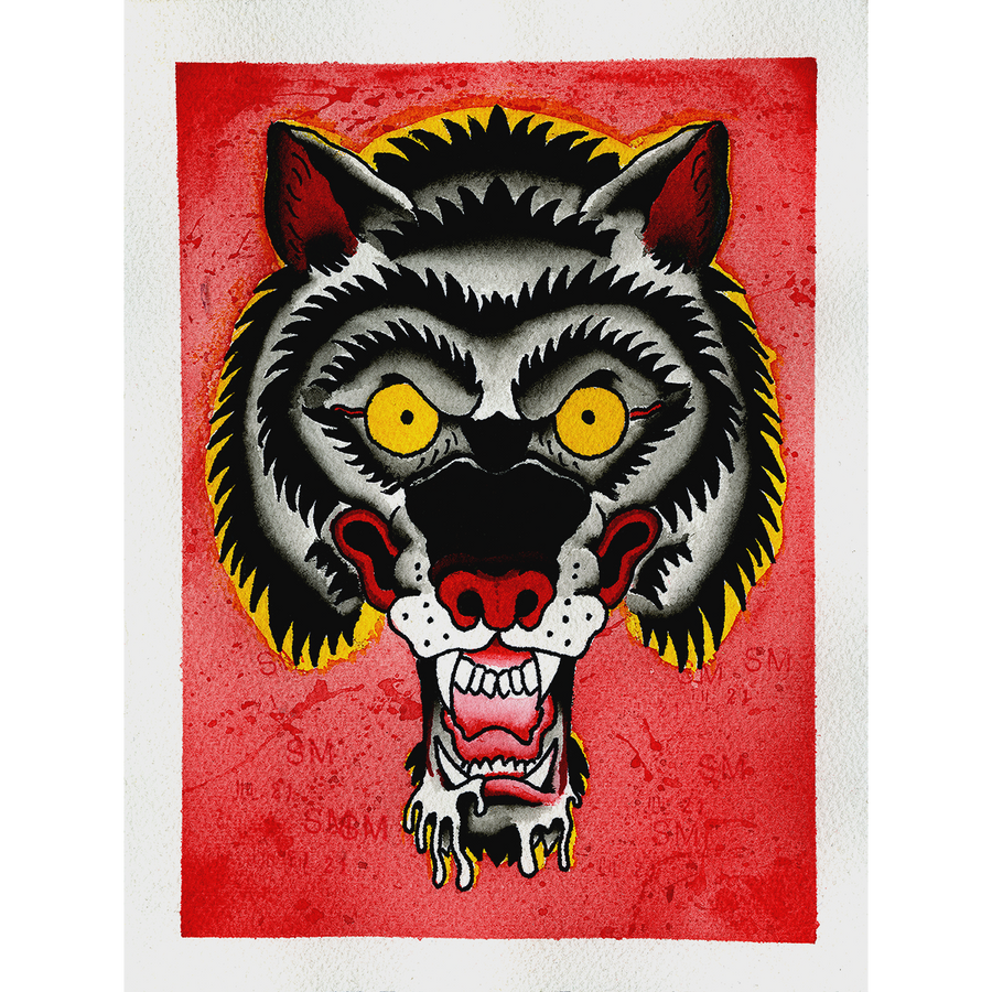Sean Martin "Hungry Wolf" Original Painting