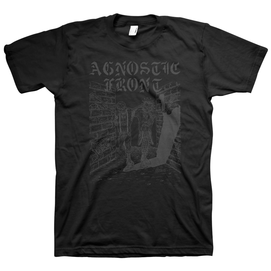 Agnostic Front "85 Tour" Black On Black T-Shirt