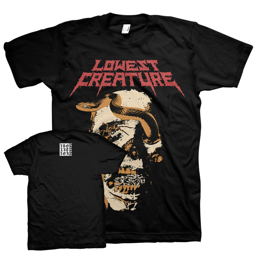 Lowest Creature "Snake Skull" Black T-Shirt