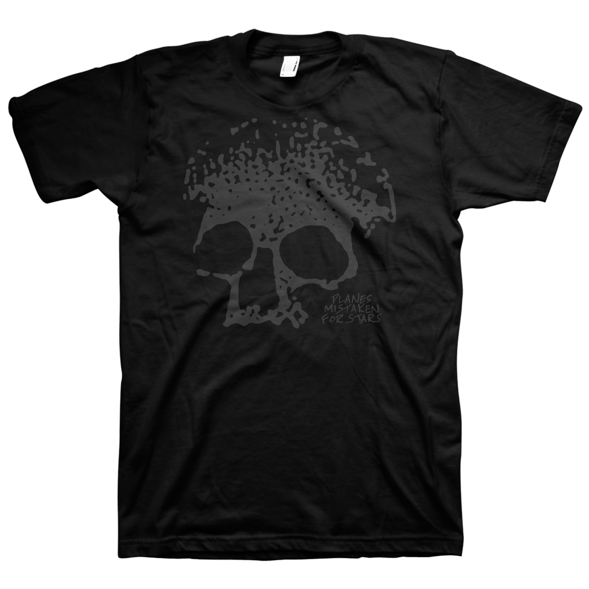 Planes Mistaken For Stars "Skull" Black on Black T-Shirt