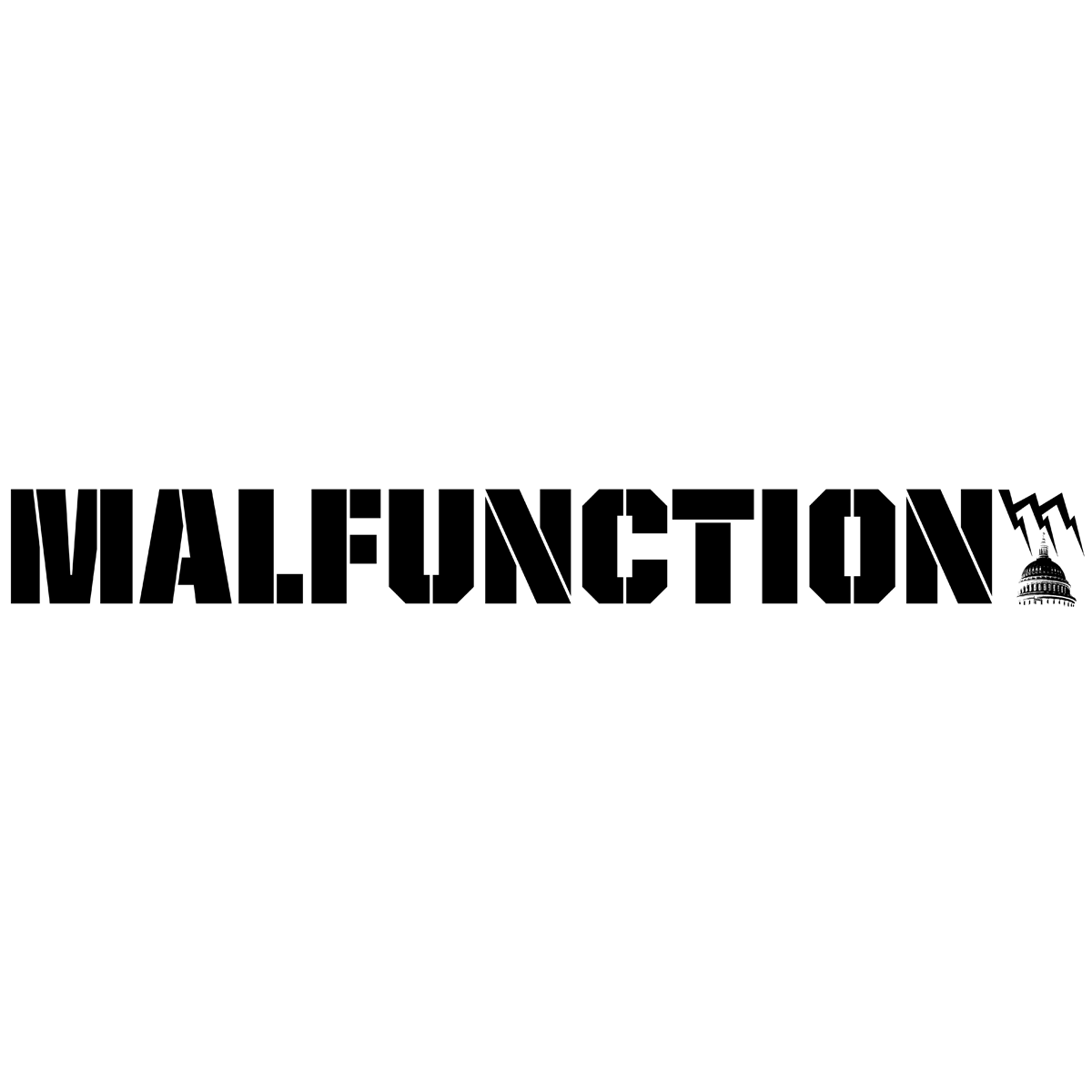 Malfunction "Giant Logo: White" Sticker