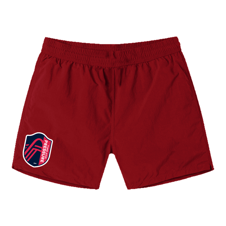 Time and Pressure "Soccer" Red Shorts
