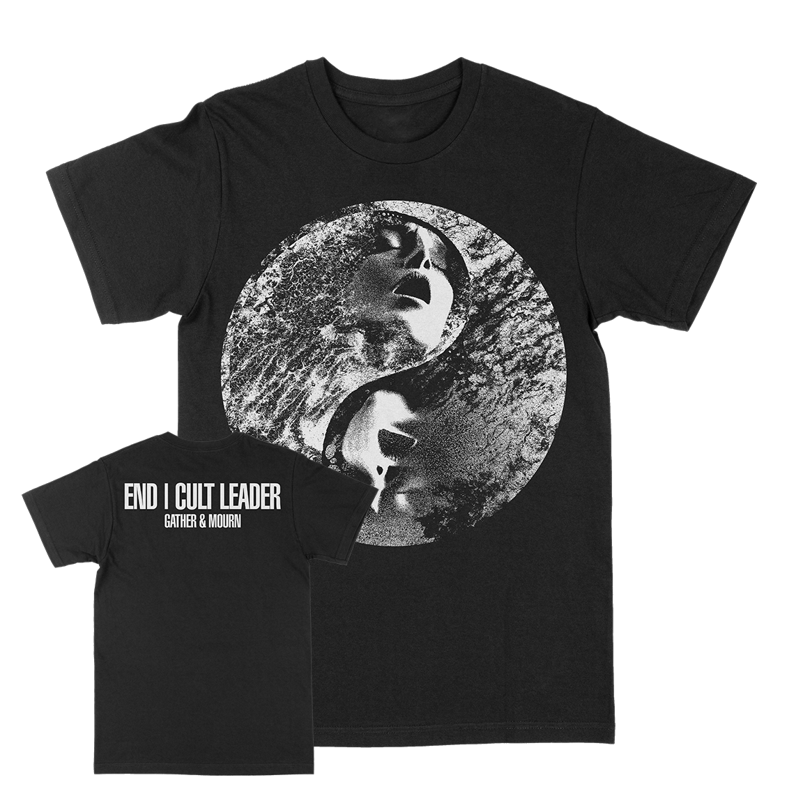 END / Cult Leader "Gather & Mourn: White" Black T-Shirt