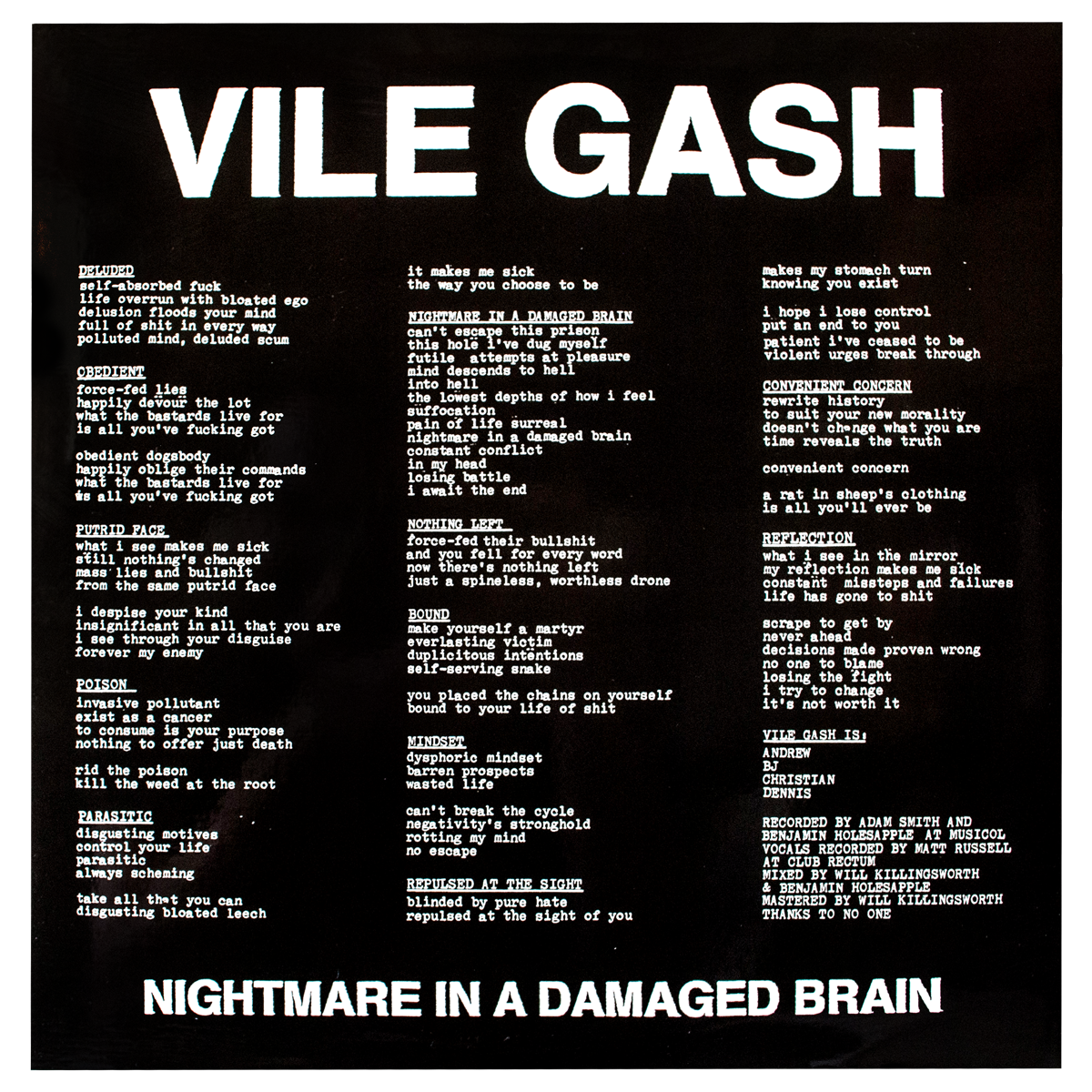Vile Gash "Nightmare In A Damaged Brain"