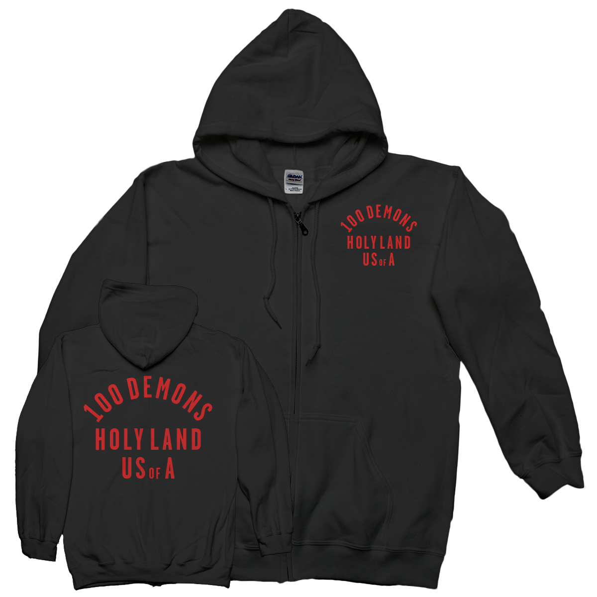 100 Demons Holyland Zip Up Sweatshirt Deathwish Inc